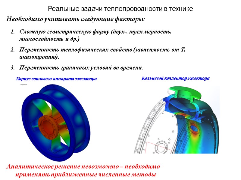 Корпус соплового аппарата эжектора Сложную геометрическую форму (двух-, трех мерность, многослойность и др.) Переменность